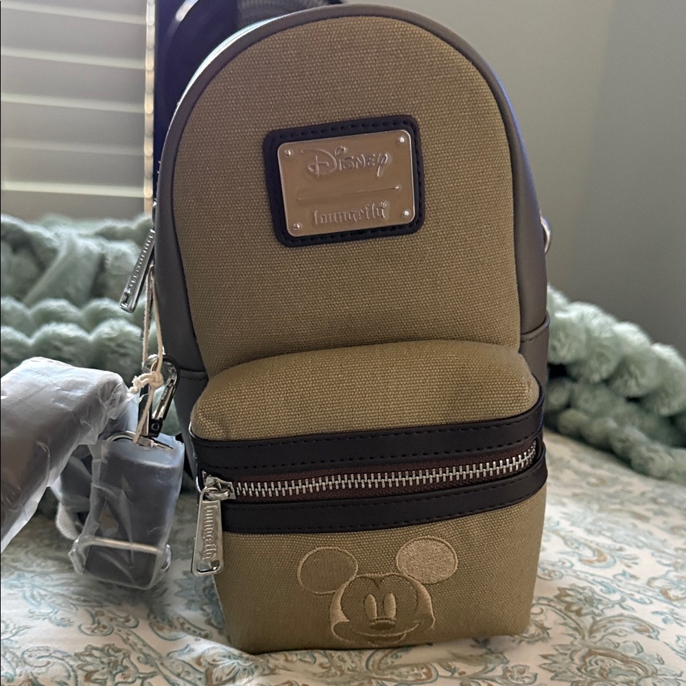 Disney Canvas Loungefly Mickey Mouse Mini Backpack - Picture 3 of 3